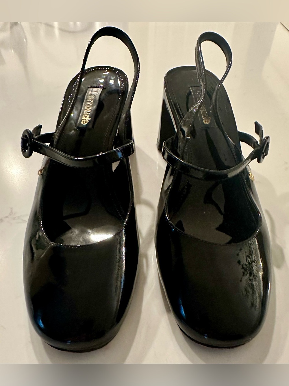 Larroude Georgina Pump in Patent Black Size 7.5 $330